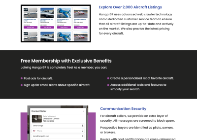 Full webpage for Hangar67